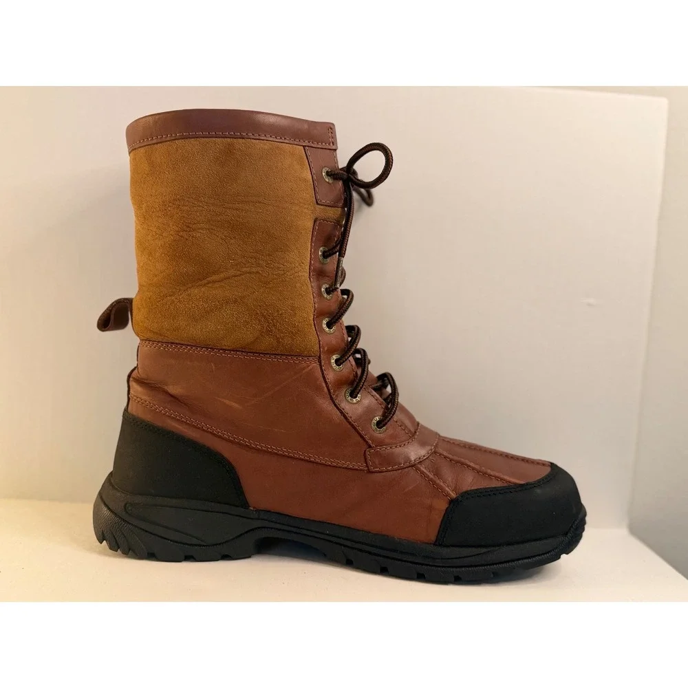 UGG Australia Adirondack Boots Mens Sz 11 Brown Leather Waterproof Winter Vibram